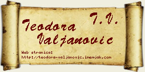 Teodora Valjanović vizit kartica